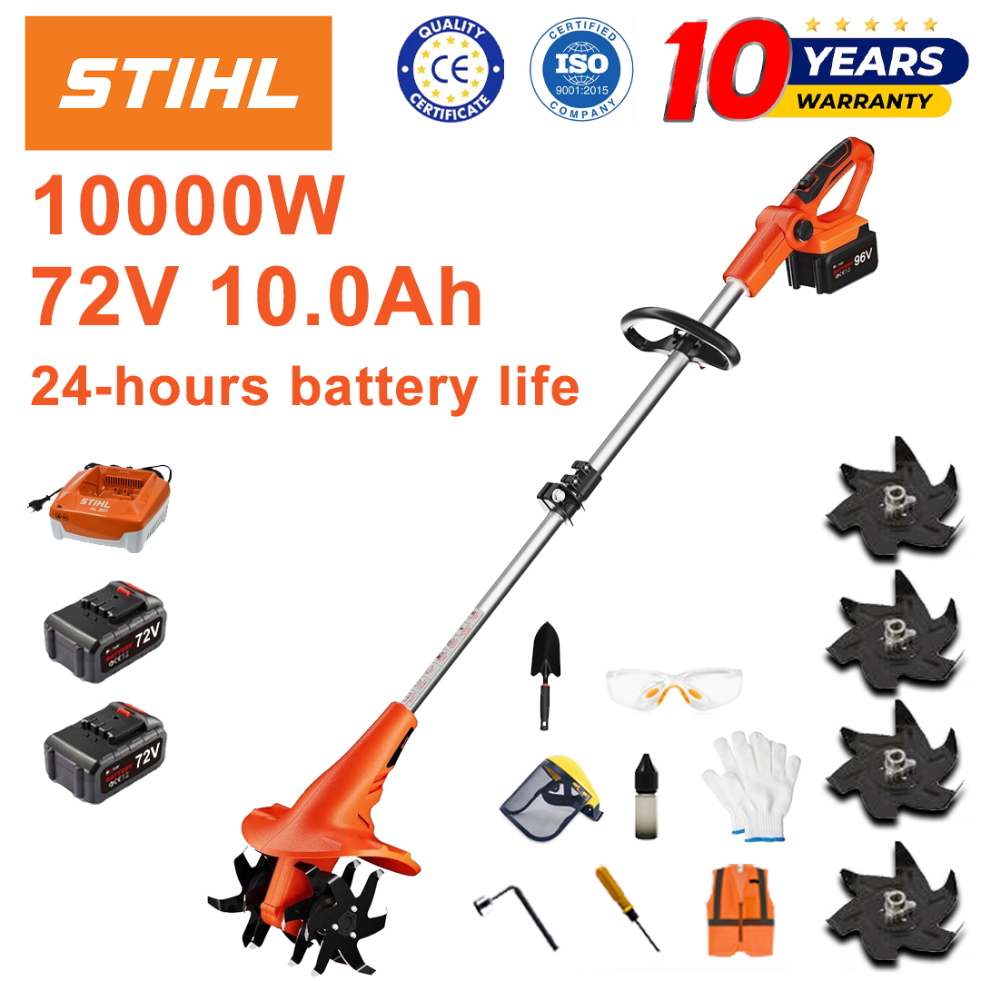 (Življenjska doba baterije 24 ur) 10000 W plug + 72 V 10,0 Ah litijeva baterija * 2 + hitri polnilec * 1 + lopata * 1 + rezilo pluga * 4 + razni dodatki